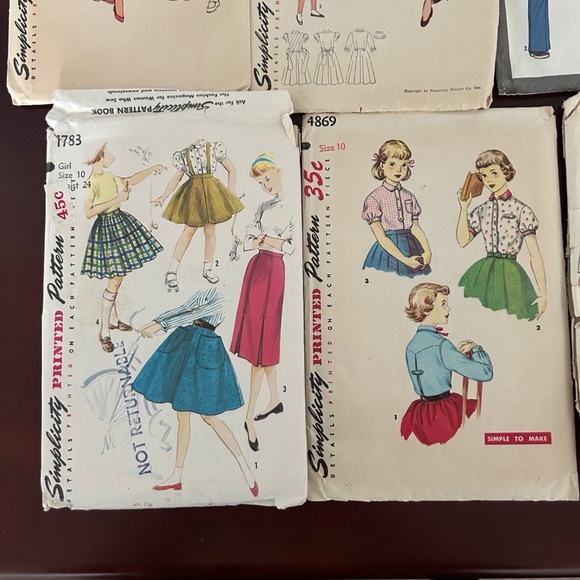 6 Vintage Girls Sewing Patterns Dresses PJ's Skirts Tops Pants Size 10 - Picture 3 of 6